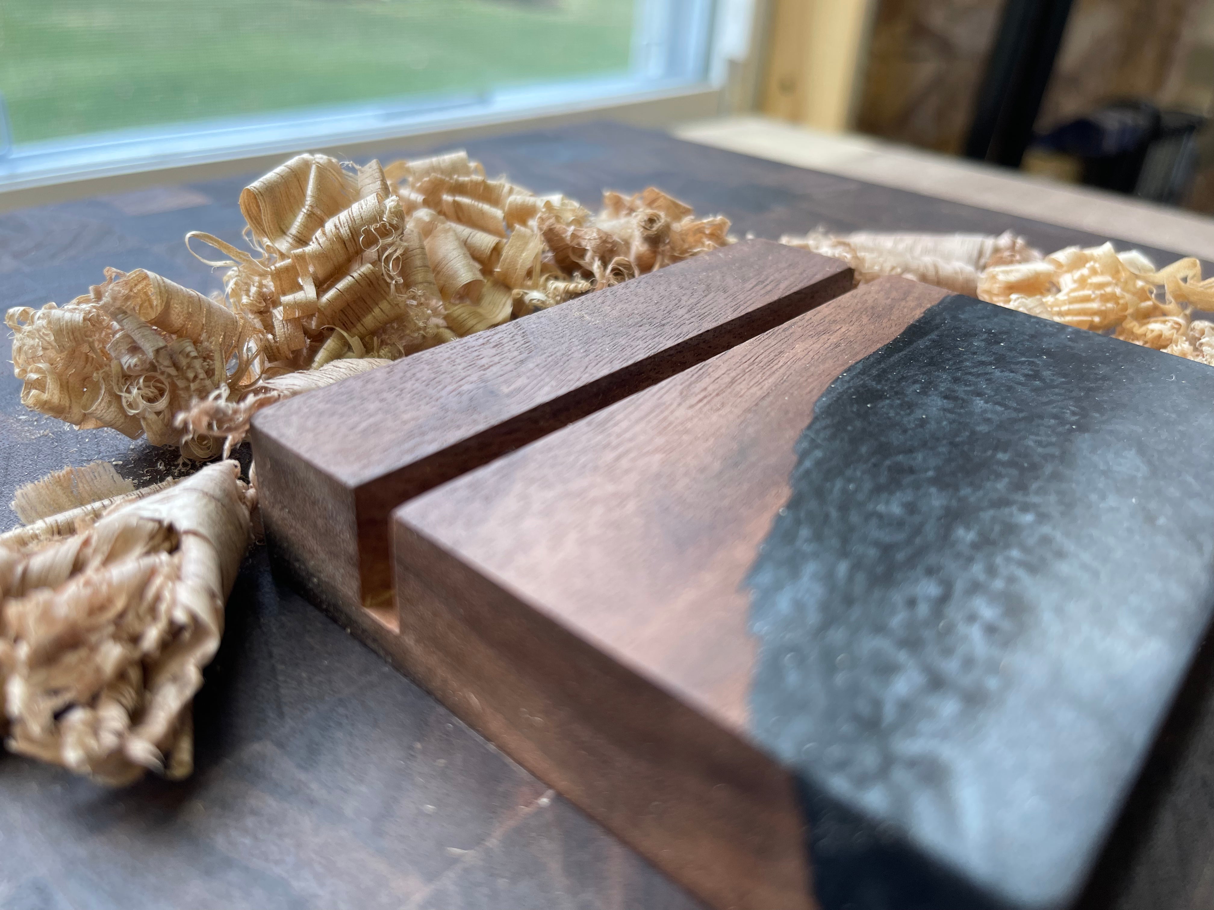 Walnut and Epoxy Business Card Holders